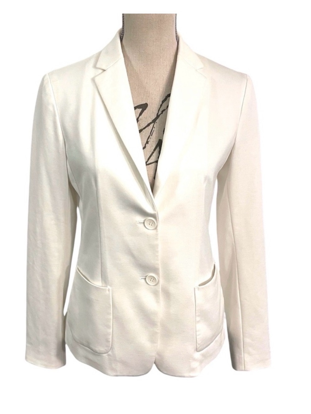 UNIQLO Ivory Classic 2 Button Blazer Jacket (M)